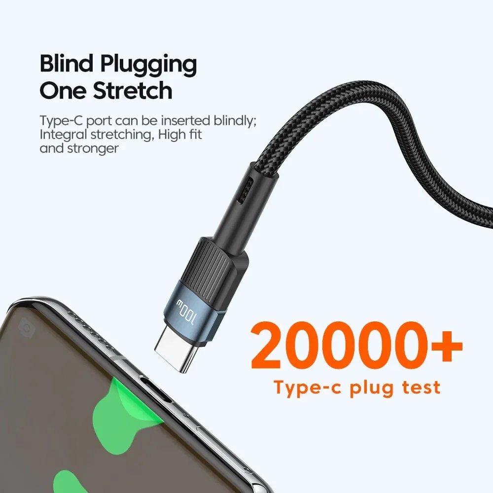 Essager EXCTT1-XC01 Câble USB-C Tressé 100W PD 5A 1m - Arsenal HANTKO